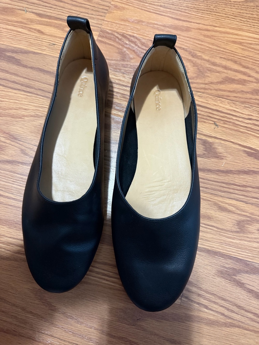 Quince Black Leather Ballet Flats - Classic Women's Shoes